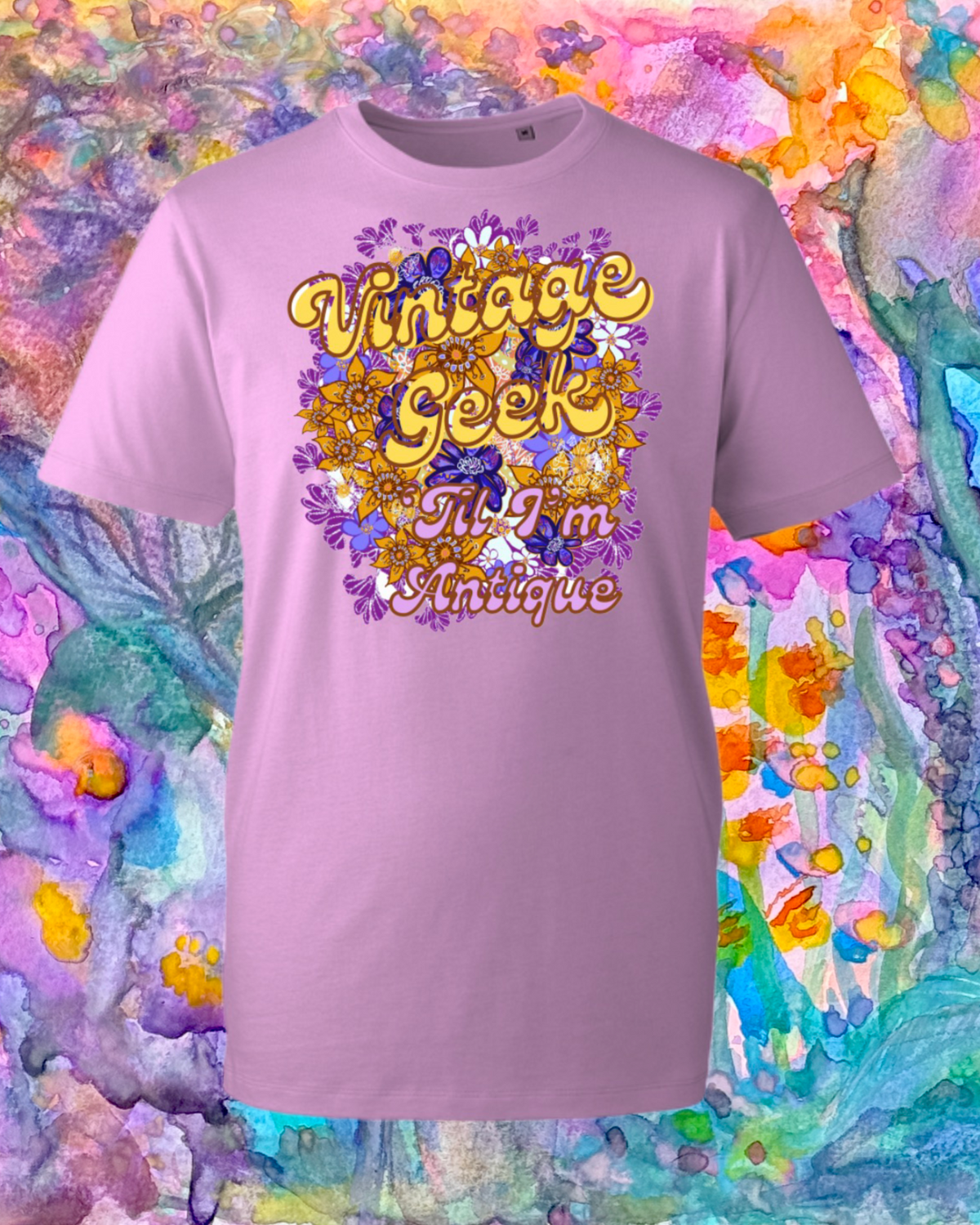 “Vintage Geek ‘Til I’m Antique” Organic Cotton T-Shirt
