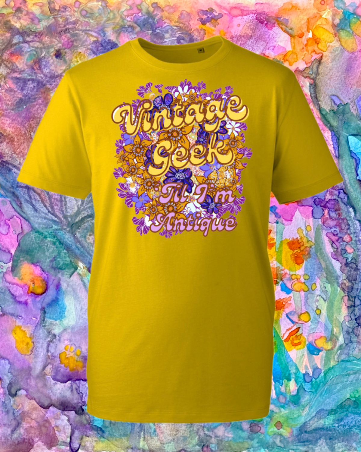 “Vintage Geek ‘Til I’m Antique” Organic Cotton T-Shirt
