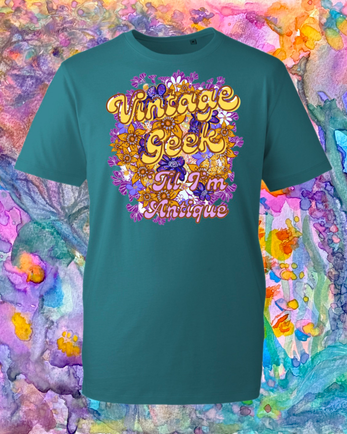 “Vintage Geek ‘Til I’m Antique” Organic Cotton T-Shirt
